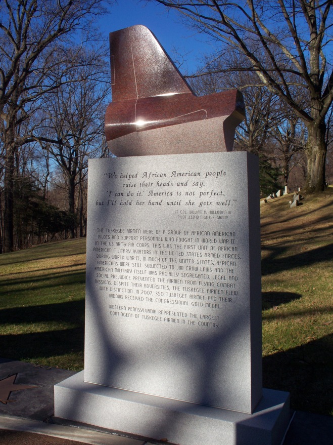 Tuskegee Airmen memorial, Sewickley Cemetery, 2014-12-26, 03